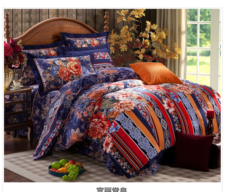 加厚全棉斜紋磨毛大版花床上用品四件套廠家直供特價批發